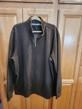 croft & barrow Men's Dark Brown Full-Zip Sweater Jacket